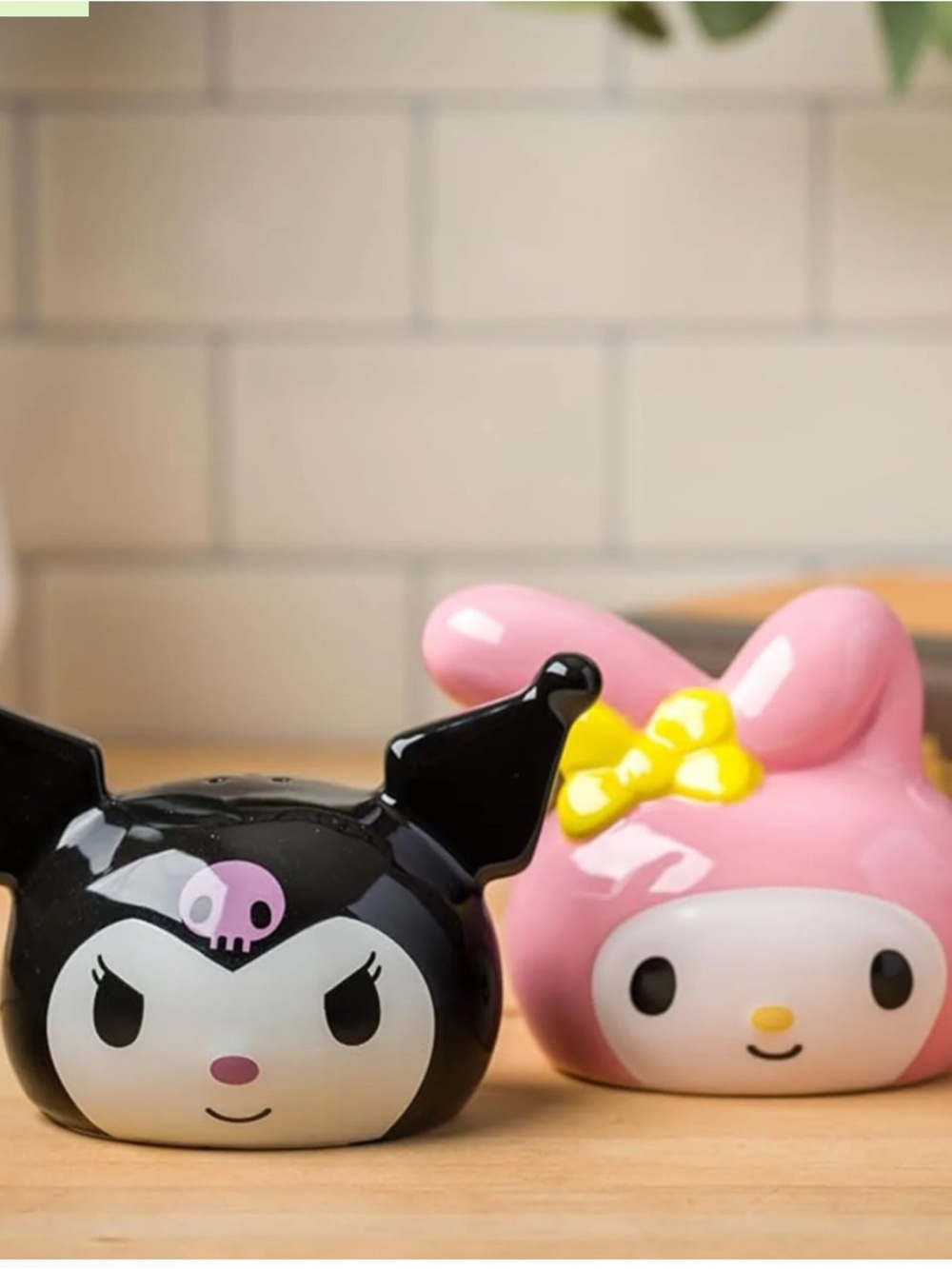 Sanrio My Melody & Kuromi Ceramic Salt and Pepper Shakers - Pink & Black